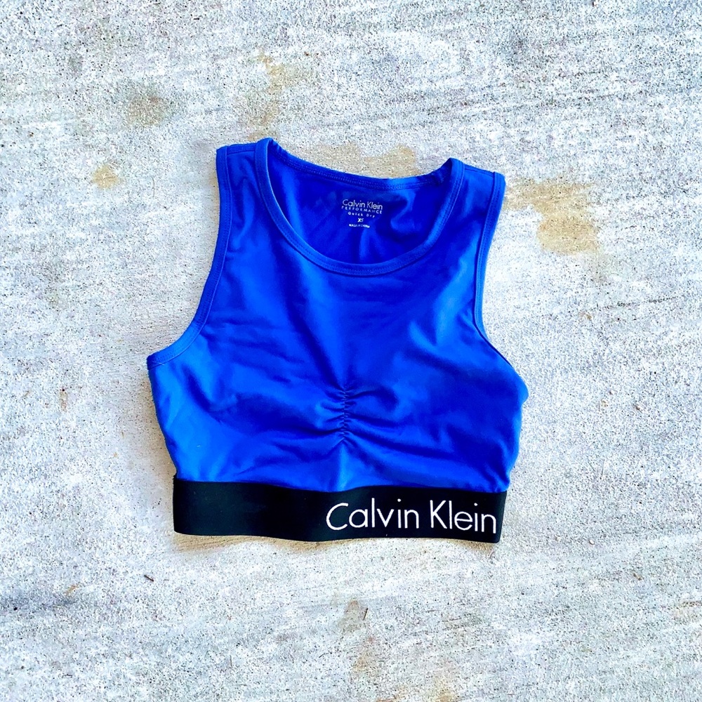 NWOT Royal Blue XS Calvin Klein logo Sports bra